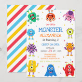 Monster Boy Birthday Invitation (Devant / Derrière)