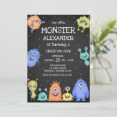Monster Boy Birthday Invitation (Debout devant)
