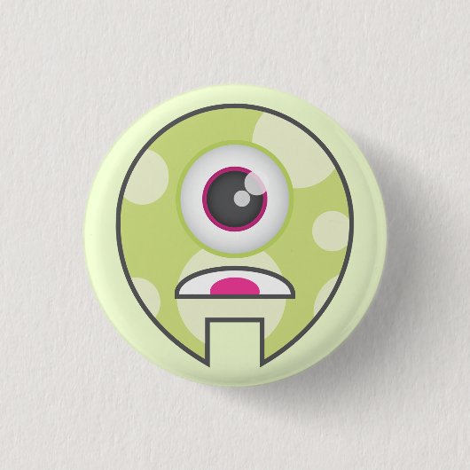 Monster Button: Cyclops Ronde Button 3,2 Cm (Voorkant)