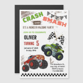Monster Car Truck Kids Verjaardag Magnetische Kaar Magnetische Uitnodiging (Voorkant / Achterkant)