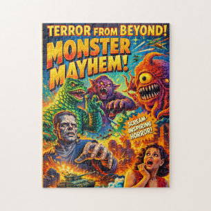Monster Chaos Retro Oude Horrors Legpuzzel