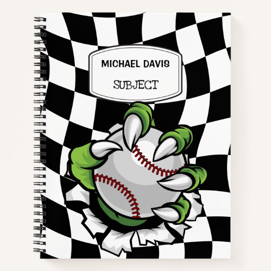 Monster Claw met een honkbal Custom Notitieboek (Voorkant)