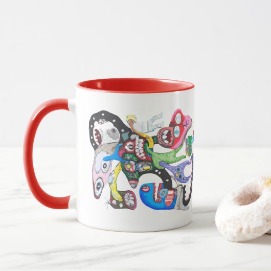 Monster collage mok (Met donut)