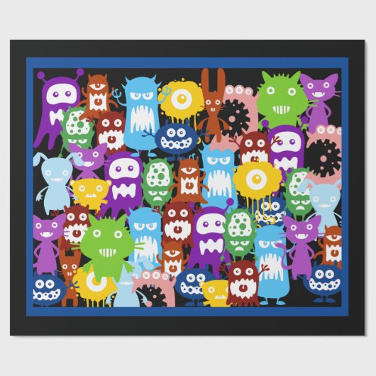Monster Collage Wrapping Paper Cadeaupapier (Vlak)
