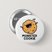 Monster Cookie Funny Food Pun Ronde Button 5,7 Cm (Voorkant /achterkant)