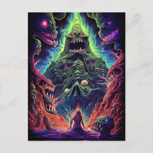 Monster Creature Horror Art Briefkaart (Voorkant)
