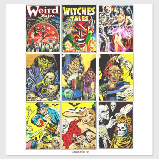 Monster Creatures Horror Stripkunst Sticker (Vel)