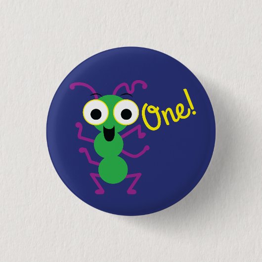 Monster Cute Funny 1st Birthday Party Thema Ronde Button 3,2 Cm (Voorkant)