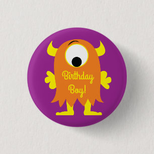 Monster Cute Funny Kinderen Birthday Thema Ronde Button 3,2 Cm
