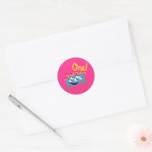 Monster Cute Funny Kinderen Birthday Thema Ronde Sticker (Envelop)