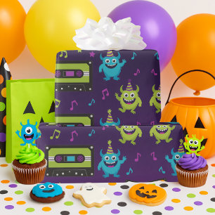 Monster Dance Party Verjaardag Cadeaupapier