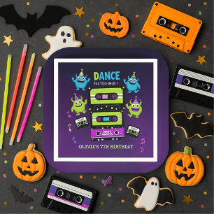Monster Dance Party Verjaardag   Neon Boogie Servet