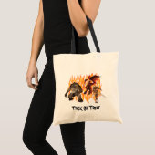 Monster Demon Gremlin Flames Halloween Canvas tas (Voorkant (product))