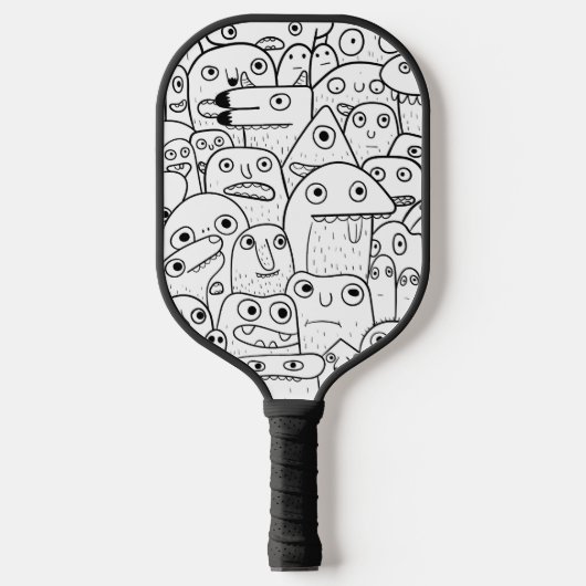 Monster Doodles Pickleball Paddle (Voorkant)