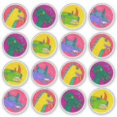 "Monster Dragon Faces" Sticker Sheet (Devant)