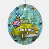 Monster Driving Car Keramisch Ornament (Links)