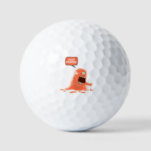 Monster eet mensen golfballen