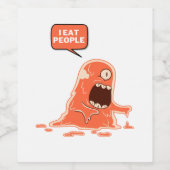 Monster eet mensen wijn etiket (Enkel label)