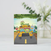 Monster en bus briefkaart (Staand voorkant)