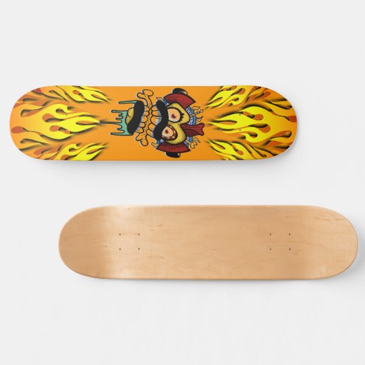 Monster en vlammen skateboard (Horizontaal)