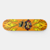 Monster en vlammen skateboard (Horizontaal)
