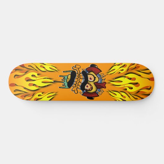 Monster en vlammen skateboard (Horizontaal)