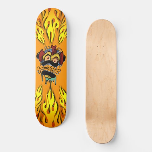 Monster en vlammen skateboard (Voorkant)