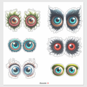 Monster Eye Set op maat gesneden vinyl Sticker