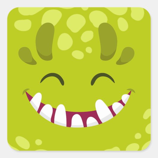 Monster Face Vierkante Sticker (Voorkant)