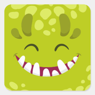 Monster Face Vierkante Sticker