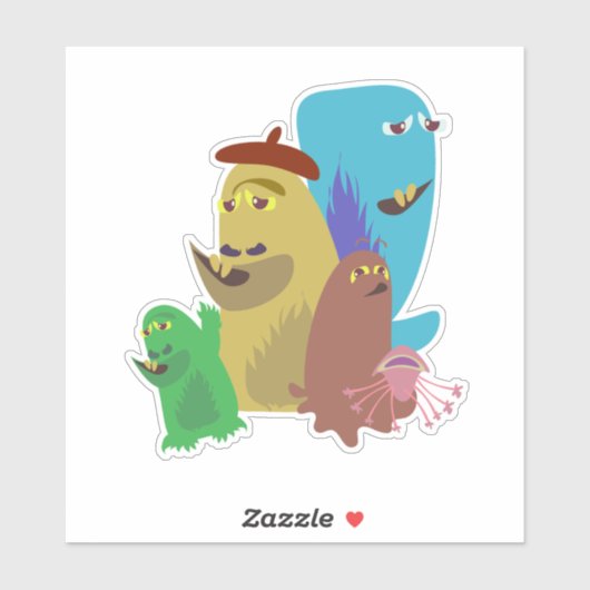 Monster Friends Forever Character Cartoon Art Sticker (Vel)