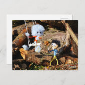 Monster Fubby op schommel. Briefkaart (Voorkant / Achterkant)