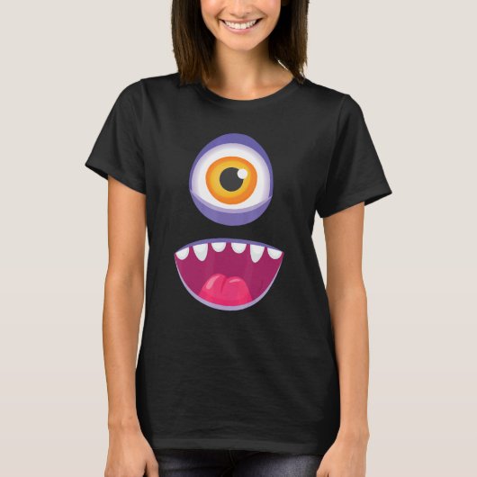 Monster Gezicht Kostuum Halloween Kinder Volwassen T-shirt (Voorkant)