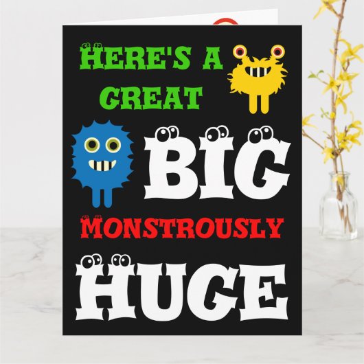 Monster Great BIG Énorme 8 x 11 Bonne carte d'anni (Fleur jaune)