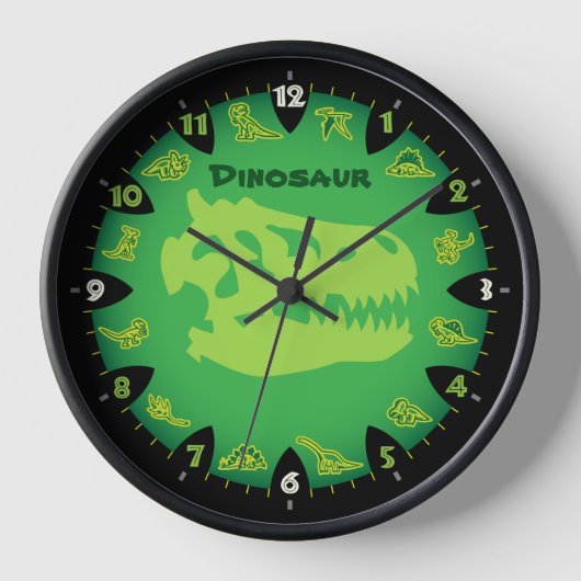 Monster Green Dinosaure Horloge murale (Recto)