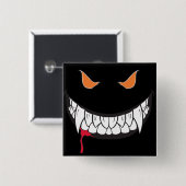 Monster Grin Black Square Button (Voorkant /achterkant)