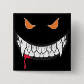 Monster Grin Black Square Button (Voorkant)