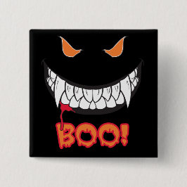Monster Grin Boo. Mannen Black Square Button
