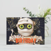 Monster Halloween Kids Verjaardag Kaart (Staand voorkant)