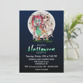 Monster Halloween Party Kaart (Staand voorkant)