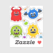 Monster Halloween Schattige Sticker (Vel)