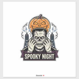 Monster Halloween T-shirt met pompo maan graveerwe Sticker