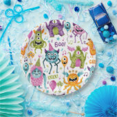 Monster Halloween Verjaardagsfeest Papieren Bordje (Feest)