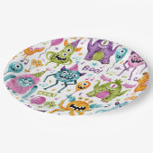 Monster Halloween Verjaardagsfeest Papieren Bordje (Gekanteld)