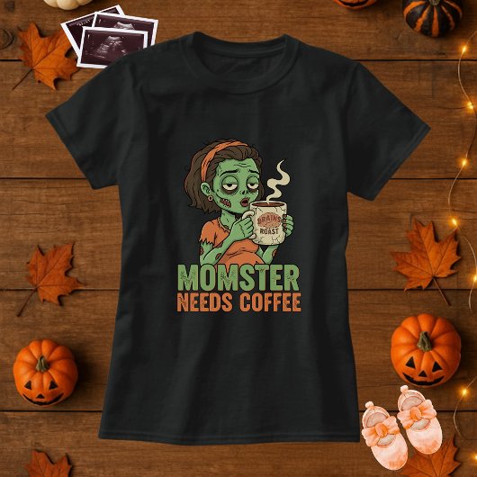 Monster heeft koffie nodig Halloween moederschap T-shirt