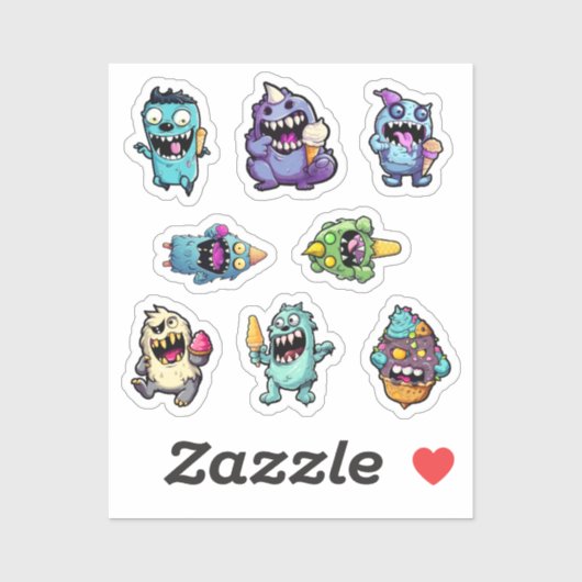 Monster Ice Cream Party Stickers pt 1 (Vel)