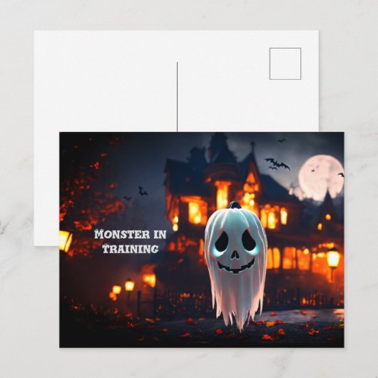 Monster illustration Carte postale Halloween (Devant / Derrière)