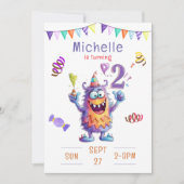 Monster Invitation d'anniversaire de deux ans (Devant)