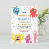 Monster Invitations Anniversaire Rouge (Debout devant)