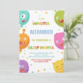 Monster Invitations d'anniversaire Aquarelles Ball (Debout devant)